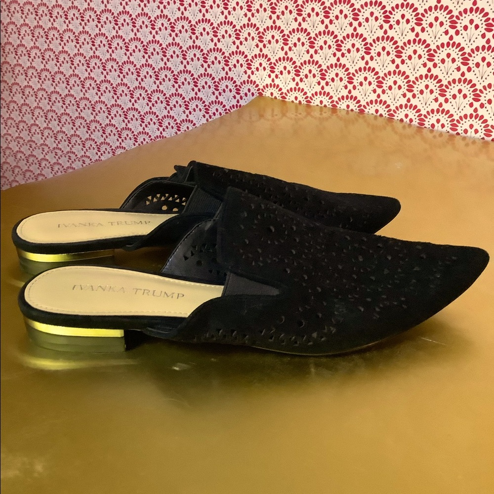 Ivanka Trump Black Women’s Mule Tanika Suede Pattern
